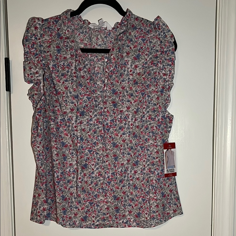 Floral Ruffle Sleeve Top